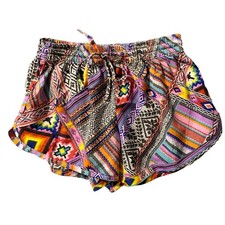 Harmony Havoc Shorts Women MED Aztec Flowy Baggies Elastic Retro Roller Derby