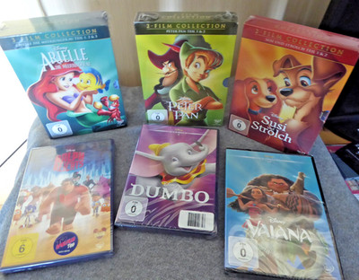 Kinderfilme (Peter Pan, Arielle SUSI & Strolch 1+2 Disney) und andere DVDs NEU