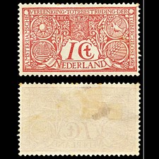 7042 Netherlands SG208 1+1C Red 1906. Sc#B1 Mi 69 Mint MH. C£28
