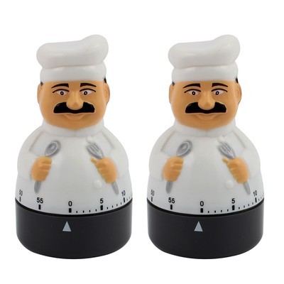 2Stk 2.3x2.3x4-Inch 60 Minute Mechanical Kitchen Timers 
