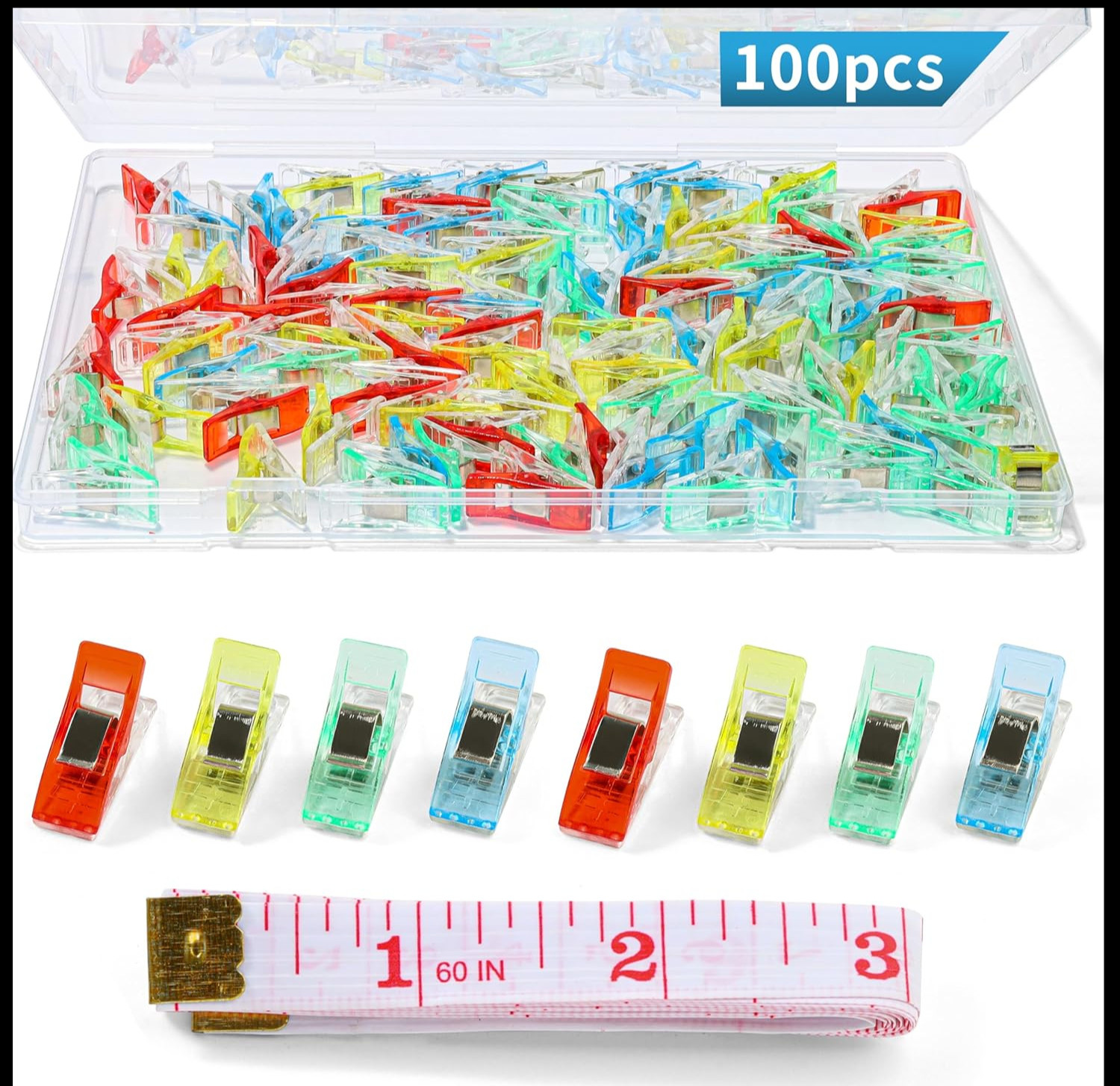 100 Pcs Sewing Clips for Fabric and Quilting,Premium Quilting Clips Assorted ...