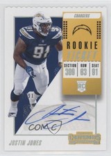 2018 Panini Contenders Rookie Ticket Auto Stubs /91 Justin Jones #141 Auto ib6