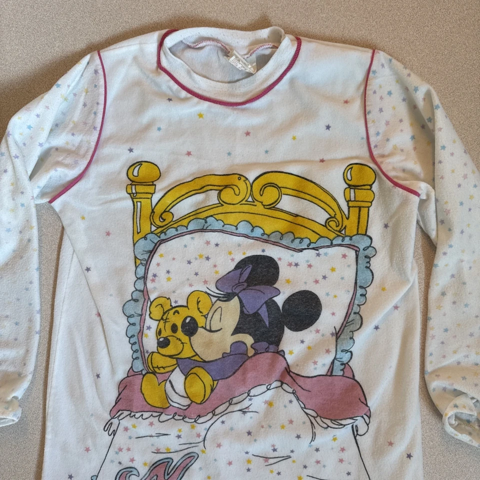 Camisa de vestir camisón vintage de Walt Disney Minnie Mouse para niñas talla 8 hecha en EE. UU. rara Foto 2 de 4