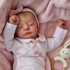 50cm Reborn Baby Puppe Lebensecht Handgefertigt Weich Silikon-Vinyl Mädchen DE