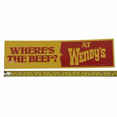 Wendy's Where's The Beef? Original Promotional Bumper Sticker