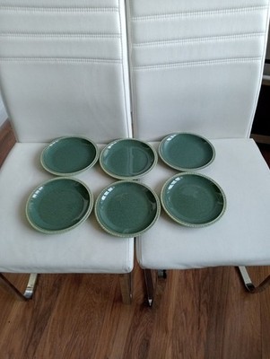 6x Denby Calm dunkelgrüne Salat-/Mittagessensteller.