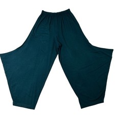 Bryn Walker Hamish Pants Size S Knit Pull On Lagenlook Cropped Stretc Green Blue