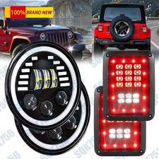 7inch Halo Led Headlights Tail Lights Combo For Jeep Wrangler Jk 2007-2017 7inch Halo Led Headlights Tail Lights Combo For Jeep Wrangler Jk 2007-2017
