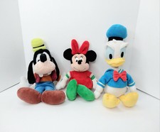 Lot of 3 Disney  Minnie Mouse, Donald Duck  Goofy Plush Friends Set 10 inch