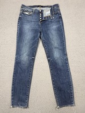 Judy Blue Jeans Womens 13/31 Blue High Rise Skinny Stretch Raw Hem JB82318DK