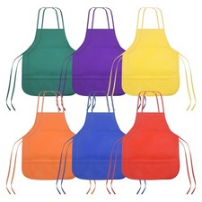 12er Pack 6 farbige Kinderschürzen Kinder Malschürzen Kinder Kunst Kittel mit 23301