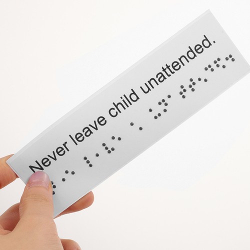 4 Pcs Braille and Tactile Sign Signage Label Maker Accessible Board ...