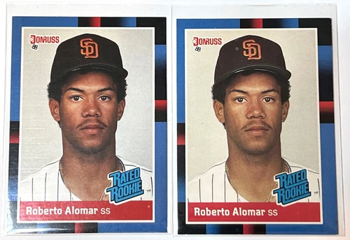 2 - 1988 Donruss MLB Rated Rookie Roberto Alomar Card #34 - San Diego Padres