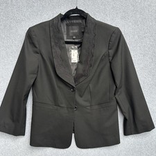 The Limited Blazer Womens Medium Black Black Collection Lace Trim New W Tags