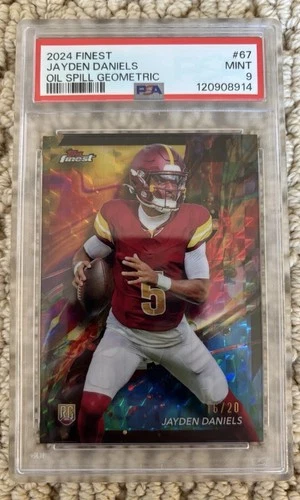 2024 Topps Finest Jayden Daniels Oil Spill Refractor Rookie /15 PSA 9 Washington