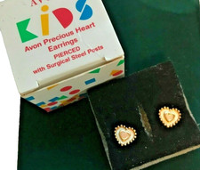 AVON KIDS NOS NEW OLD STOCK PRECIOUS HEART PIERCED EARRINGS