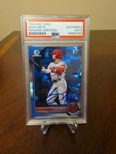 2022 Bowman Draft chrome Sapphire Zach Neto  Signed Rookie PSA AUTO