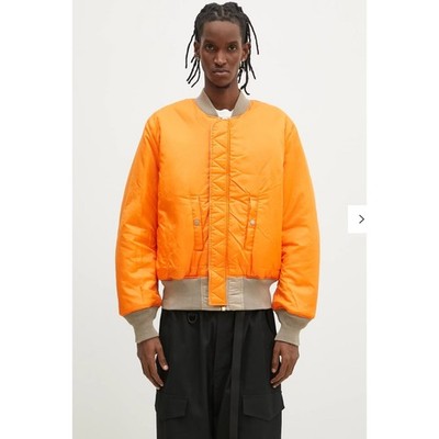 Alpha Industries Mens MA-1 Reversible Bomber Jacket Orange Khaki Military Sz XL