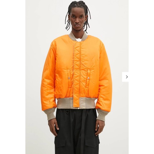 Alpha Industries Mens MA-1 Reversible Bomber Jacket Orange Khaki Military Sz XL