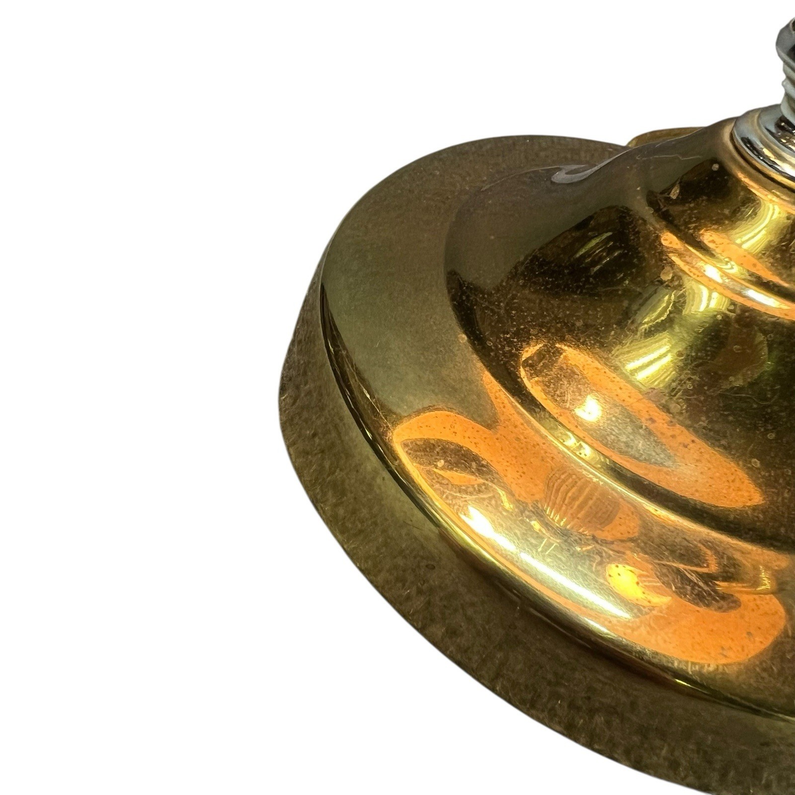 Vintage 1996 Brass Bouillotte 2 Arm French Horn Table Lamp Alsy 10”