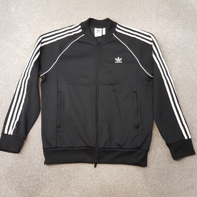 Adidas Mens Track Jacket Large Black Trefoil Firebird Originals SST Classic Gym