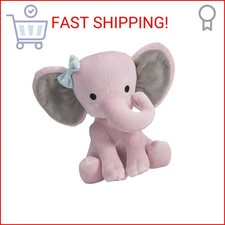 Bedtime Originals Twinkle Toes Pink Elephant Plush, Hazel, 1 Count Pack of 1 