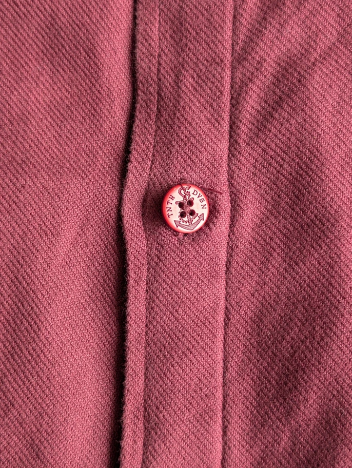 Camisa 10. Profunda Granate Tareas Chamarra Bolsillos Militar 100% Algodón Para Hombre XXL Foto 3 de 4