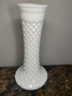 Randall Vintage White Milk Glass Diamond Quilted Pattern Vase