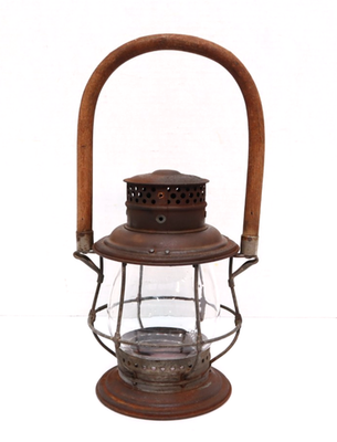 Antique ADLAKE Bell Bottom New York to Chicago RAILROAD LANTERN