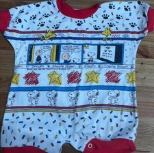1990 s vintage snoopy peanuts bodysuit with snoopy and charlie brown design