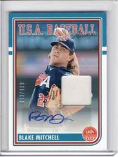 2024 Stars & Stripes USA Baseball Blake Mitchell Alumni Signatures Material Auto