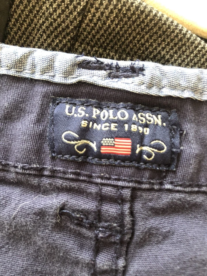 HERMOSO POLO EE. UU. Assn. Pantalones cortos para mujer talla 2 azul marino con puños de algodón elástico Foto 3 de 4