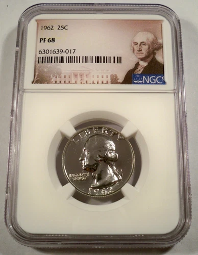 1962 25c NGC PF68 PROOF WASHINGTON QUARTER PF 68