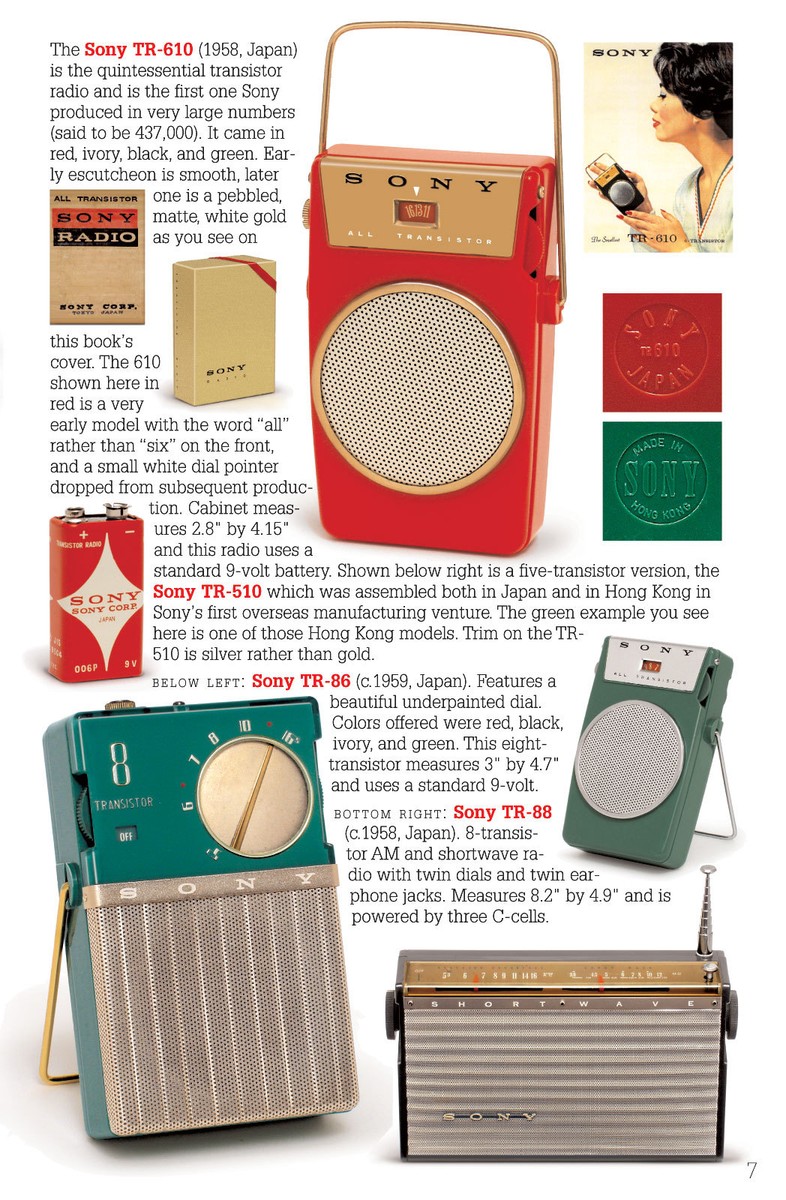 Collectible SONY transistor radios - all 126 vintage models
