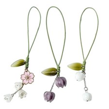Flowers Strap Keychain Pendant Phone-Charms Car Keyring Ornament