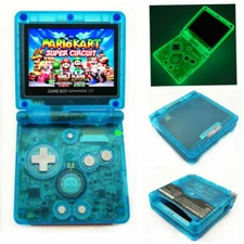 Nintendo Game Boy Advance GBA SP Glow in the Dark Blue System AGS 101 Brighter