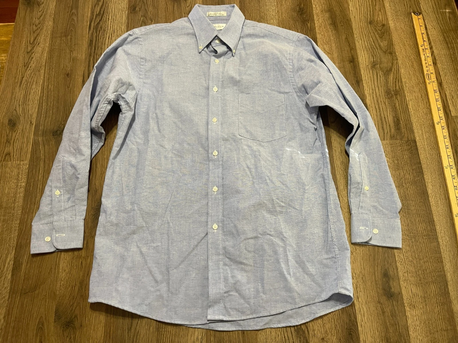 VANS Camicia Van Heus uomo 15 5 32 33 blu con bottoni Oxford senza rughe