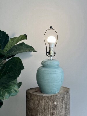 Vintage Modern Table Lamp Light Blue Plaster 
