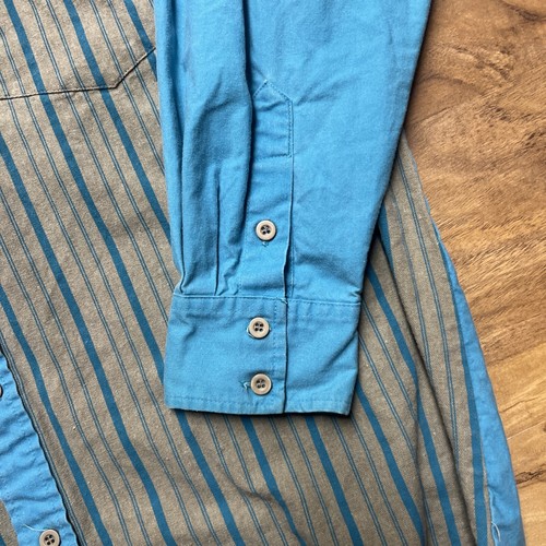Camicia vintage anni '90 Roper Western a maniche lunghe abbottonate verde acqua ""Astratta"" uomo XL - Foto 3 di 9
