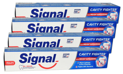 4 Box Signal Anti Caries Toothpaste Cavity Fighter ( 4.23 oz / 120 ml Each One ) - Afbeelding 1 van 9