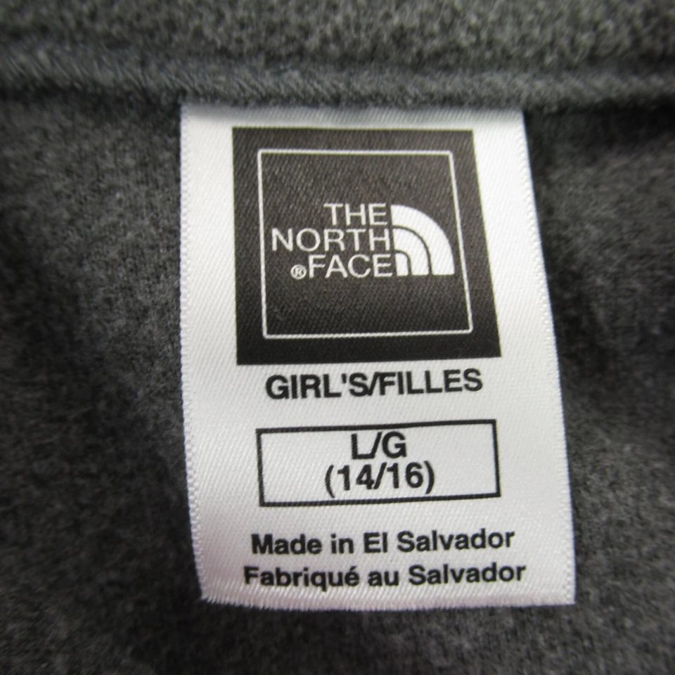 North Face Shirt Girls Large Long Sleeve High Neck Sweater Fleece 1/4 Zip - Image 3 of 4