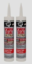 2  Dap KWIK SEAL ULTRA Silicone Kitchen Bath Sealant BISCUIT 10.1 oz. 18899