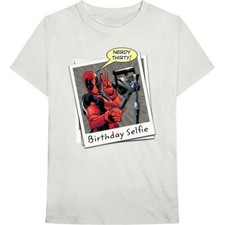 Marvel Comics Deadpool Birthday Selfie T-Shirt Neutral New