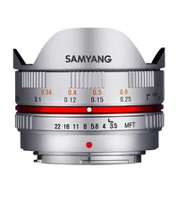 Samyang 7.5mm Ultra Wide Angle Fisheye Lens for Micro Four Thirds - Silver