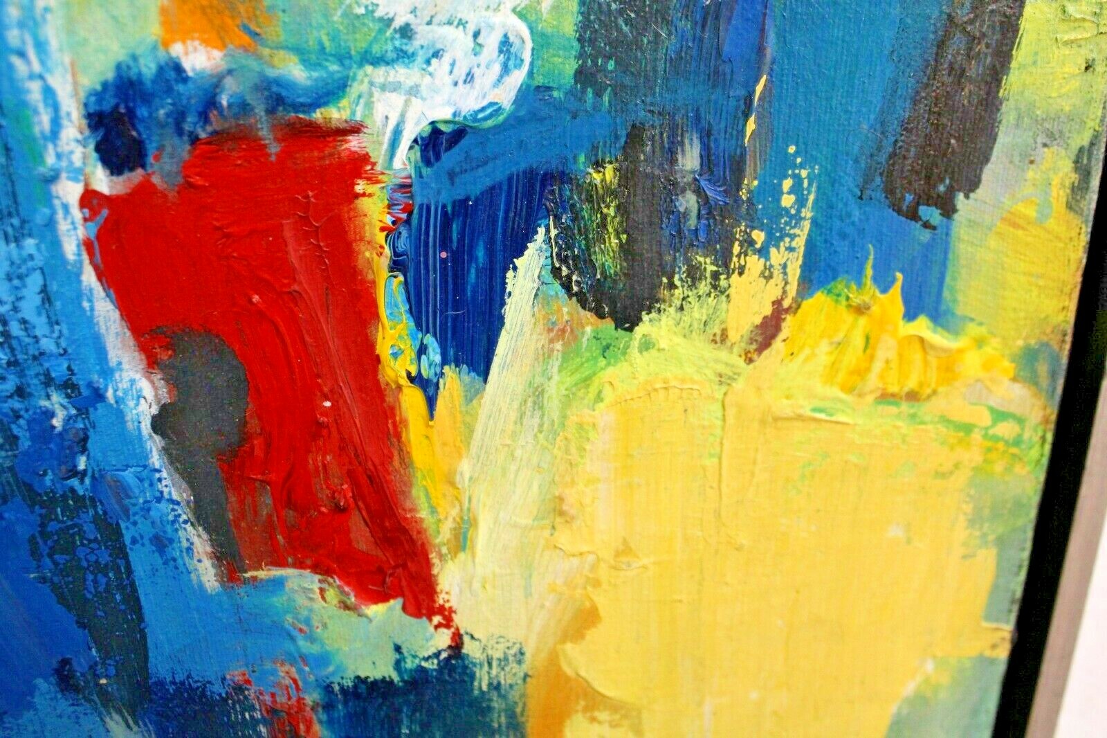 Mid Century Modern Abstract Art Oil on Canvas Painting eBay