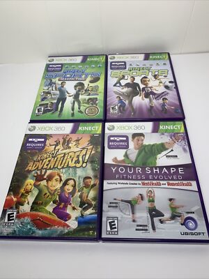 LOT OF 6 XBOX 360 KINECT GAMES-Some Manuals Included