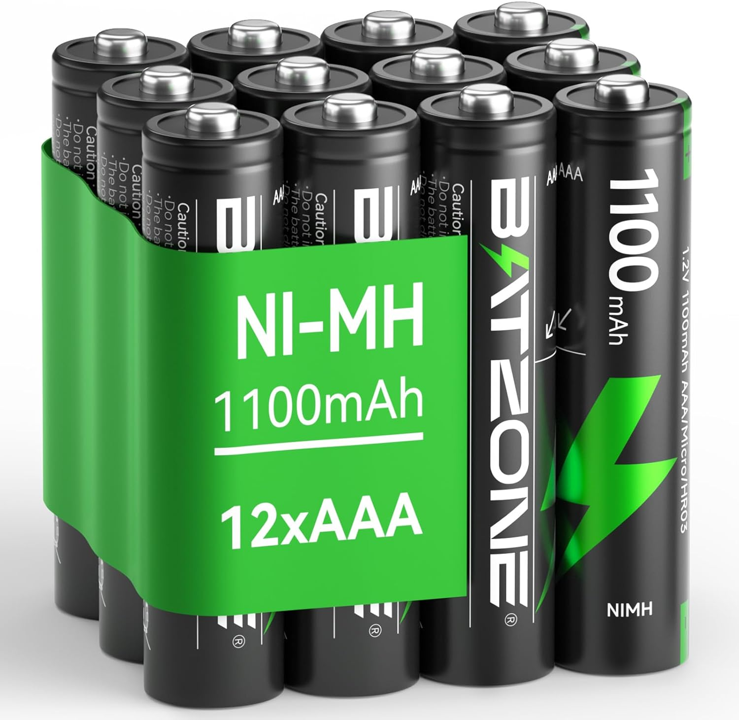 12 Pack Rechargeable AAA Batteries,1100Mah High Capacity Ni-Mh AAA Battery with-image
