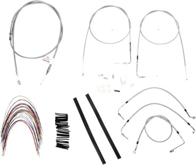 Extended Stainless Control Cable Kit 14'' Tall Bars Burly Brand B30-1085