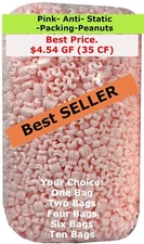 3.5,7,14,21,35 CF Packing Peanuts Shipping Antistatic Fill Loose Gallons Pink