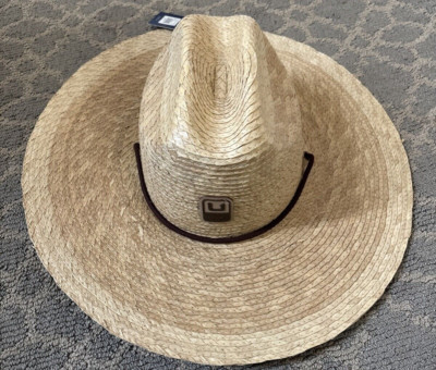 HUK Straw, Wide Brim Fishing & Beach Hat for One Size
